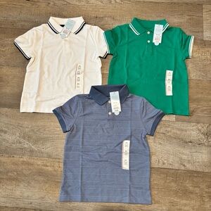 Cat & Jack Kids Polo Shirt Trio - White, Green, Blue